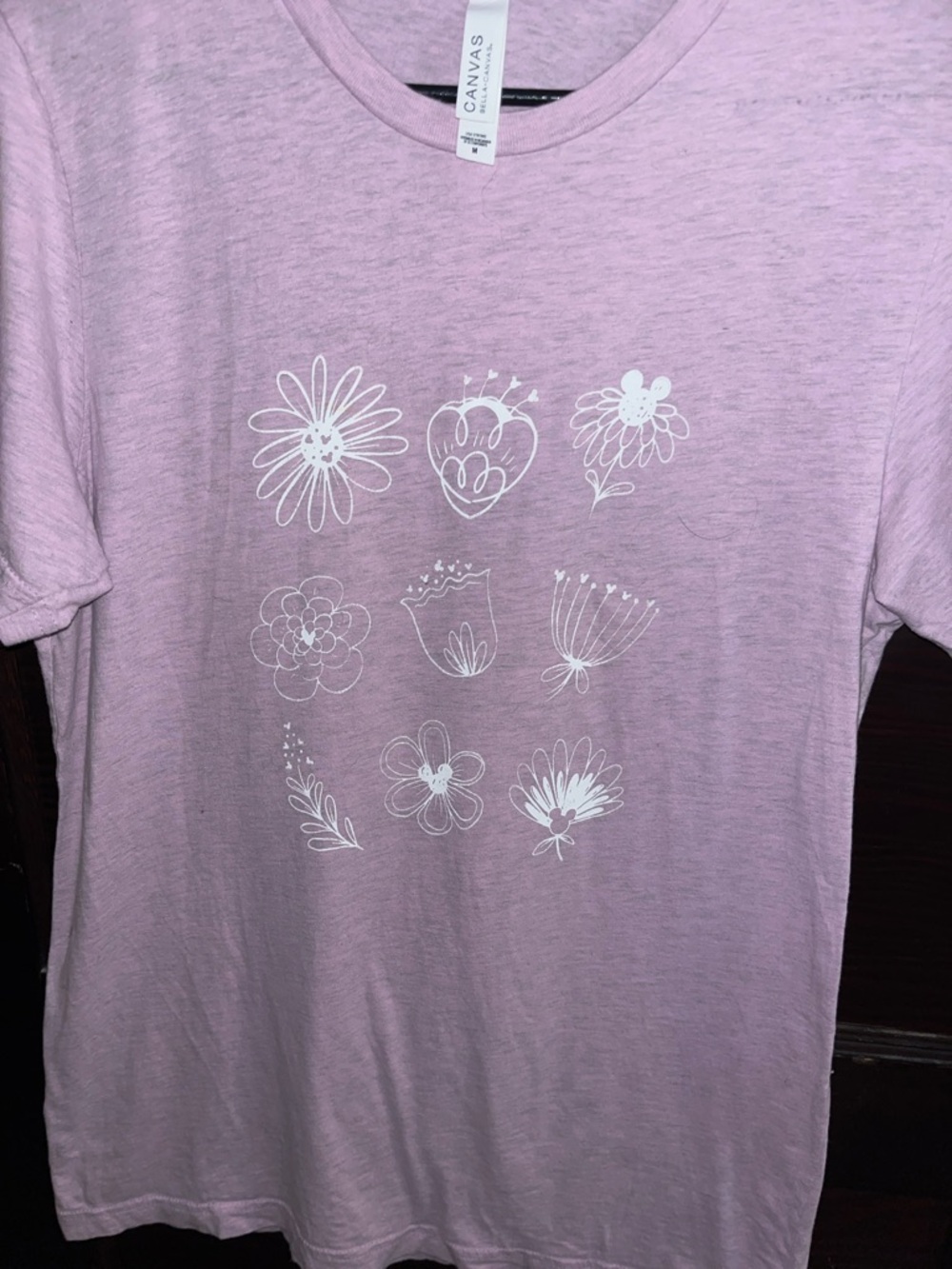 Bella Canvas|Pixie Lee & Co Lavender Tee with White Floral Sketches